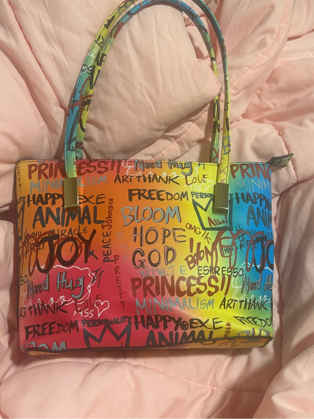 Alba Multicolor Graffiti Print Tote